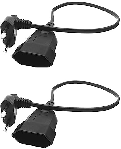 Masslla 2X Europea 90 Grad Stecker Auf Buchse Steckdose Power Verlängerung Kabel für PC Computer PDU (0,6 M)