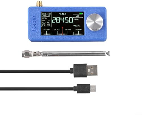PureBowlic SI4732 - Receptor de radio DSP de 0,5 a 108 MHz con pantalla IPS de 1,9 pulgadas, control ESP32-S3, batería de 800 mAh, USB-C para AM FM LSB USB escucha de onda corta (varilla de tracción