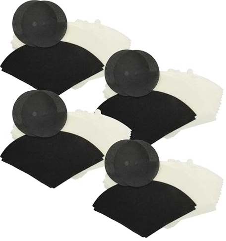 vhbw 48x Filterkegel, 8x Motorschutz-Filter, 8x Aktivkohlefilter kompatibel mit FilterQueen Majestic 360 Staubsauger