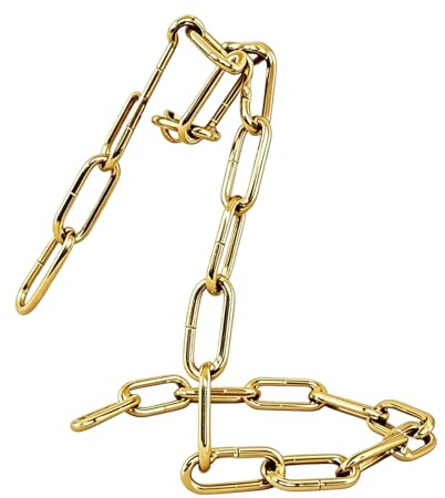 Zunate Metal Chain Floating Wine Bottle Holder Stable Decor for Living Room Restaurant Cafe Vintage Style Iron 7.9x7.5x5.1in (Gold)