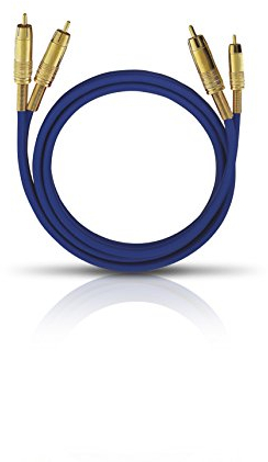 Oehlbach NF 1 Master 50 - Excellent câble Cinch Audio stéréo analogique - 2X Cinch/2x Cinch, fiches entièrement métalliques, Blindage - 0,50 m - Bleu