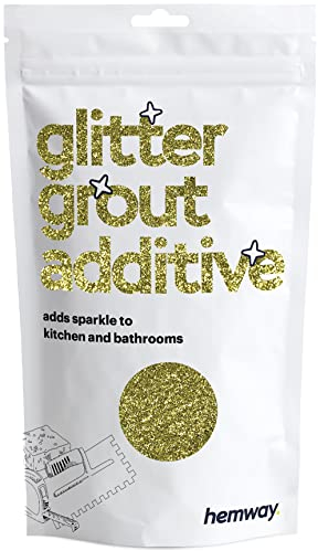 Hemway Glitter Grout Additive - Sand Gold | Metallic Flakes for Adding Sparkle to Old & New Kitchen & Bathroom Tiles | Enhance Your Indoor Grouting Projects with a Durable Sparkly Effect | 100 g