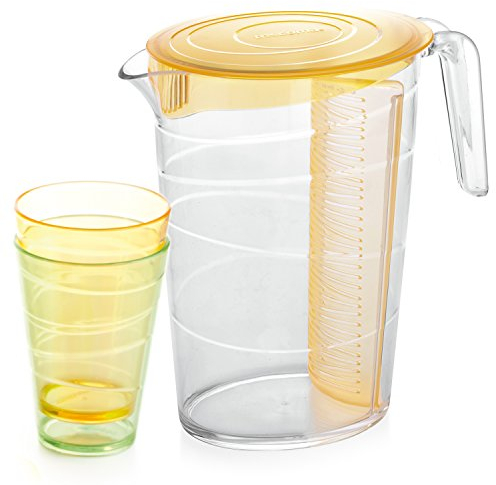 Tescoma Mydrink Caraffa 4 Bicchieri con Coperchio, Arancione, 23 x 13 x 23,2 cm