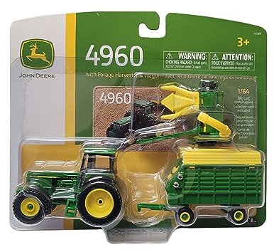 John Deere 1/64 Scale 4960 Tractor with Forage Harvester & Wagon - LP67313