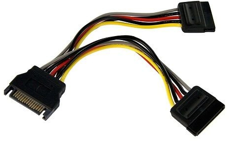 CABLEPELADO Cavo Adattatore Biforcatore SATA | Maschio a 2x Femmina | 20 cm | Per DVD-ROM/HDD/SSD