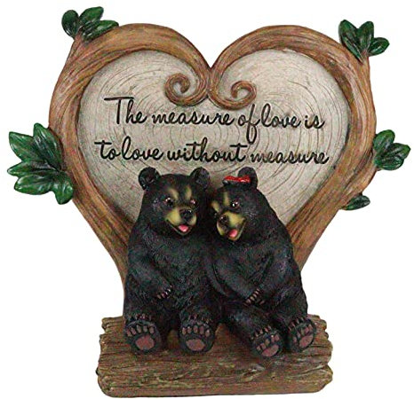 Ebros Black Bear Couple Under Heart Shaped Willow Tree Figurine Love Without Measure 6.75 Tall Forest Animal Love Tale for Anniversary Or Valentine's Day Decor Statue