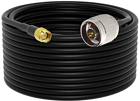 YILIANDUO WiFi Antennenkabel mit geringem Verlust 15 Meter (49,2 Ft) N Stecker auf SMA Stecker RG58 Koaxial Flexible 50 Ohm für CB Amateur Funkgerät 3G 4G LTE Schinken ADS-B 4G DTV Industrieller