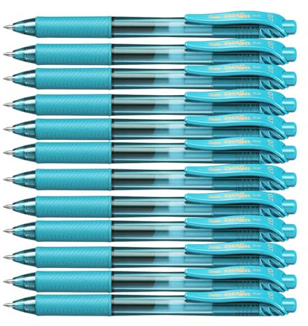 Pentel EnerGel X Retractable Gel Pen - Turquoise Ink - Pack of 12