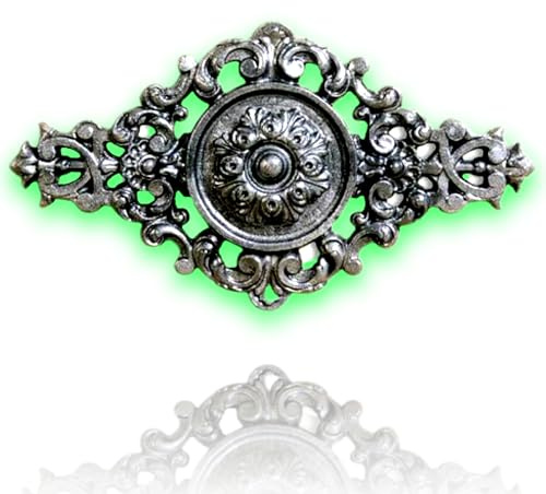 Déco fer Forgé-PALMETTE DECORATION-H 30 cm par 17 cm-Pour Porte Portail Portillon battant coulissant-2 Inserts Taraudés M5 Face Arriere- Usage Interieur Exterieur Satisfaction Garantie Confort Robuste
