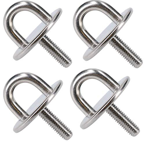 4 Pack Round Pad Eye Tie Down Anchor Ring Stainless Steel M6 Thread