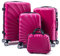 R.Leone Valigia da 1 Fino a Set 4 Trolley Rigido grande, medio, bagaglio a mano e beauty case 8 ruote in ABS 2092 (Fucsia, Set 4 XS S M L)