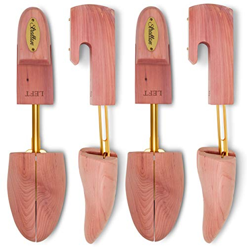 STRATTON MEN’S ADJUSTABLE SPLIT TOE CEDAR SHOE TREE - GROWN IN USA Red Size: X-Large / 11.5 - 13.5 US