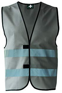 KORNTEX Warnweste mit Klettverschluss Dortmund - Sicherheitsweste Pannenweste – EN 17353 zertifiziert, 360° Reflexstreifen, 4XL, grau, stark reflektierend für beste Sichtbarkeit, Unisex