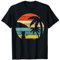 Cooles Katzen T-Shirt Retro Palmen Strand Urlaub Tierliebe T-Shirt