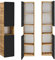 Lomadox Badezimmer Hochschrank New-Luton, seidenmatt anthrazit Wotan Eiche Nb., 2 Türen, 1 Regalfach, B/H/T ca. 35/170/32 cm