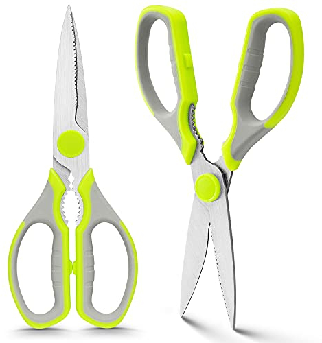 WELLSTAR Küchenschere Multifunktionale Fleisch- und Gemüseschere für den Haushalt Spezielle Hühnerknochenschere, 2 Stück Grün