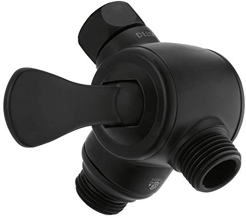 DELTA FAUCET U4929-BL-PK 3 Way Arm Hand Shower Diverter, Matte Black