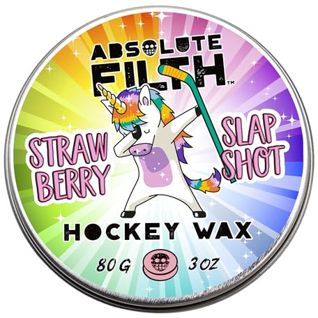 Absolute Filth - Strawberry Slapshot Scented Hockey Wax - Premium Performance for Maximum Grip & Protection - Waterproof Your Stick Tape - 3oz - Ice - Street -Made in USA