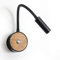 Ouglres Applique murale en bois avec interrupteur, lampe de lecture murale moderne avec col de cygne, 3 W LED lampe de lecture pour chambre, couloir, chambre, hôtel, couleur : noir, 3000 K