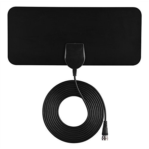Indoor TV Aerial, Digital HD TV Free Antenna Ultra-Thin with 4.6 Feet Coaxial Cable for Local News Weather Forecast and Educational Programs