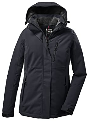 Killtec Damen Outdoorjacke Funktionsjacke mit abzippbarer Kapuze KOW 140 WMN Jckt wasserdicht, Winddicht, atmungsaktiv 00814-dunkelnavy 38