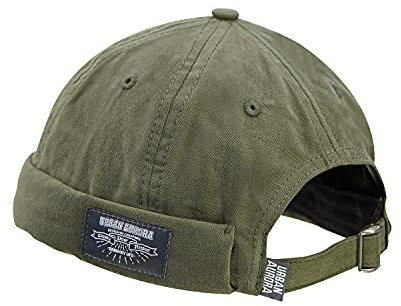 CLAPE Cappellino da Portuale Berretto da Uomo con Docker Cappellino Docker Cotone Thick Cuff Brimless Hat Berretto Senza Visiera Cappello da Porto Green GD30