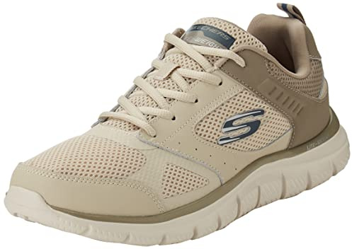 Skechers Homme Track-SYNTAC Basket, Taupe Leather/Mesh/Trim, 39 EU