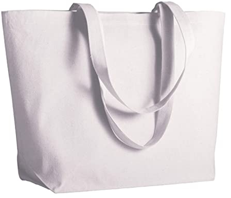 Generico Artexia sac cabas pour femme, sac fourre-tout pour shopping, coton 280 g/m2, sac en tissu, sac en toile, Blanc, 50x37x16cm
