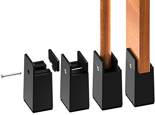 RCHYFEED Betterhöhung 4 Zoll Verstellbarer Schraubklemme, Möbelerhöhung 10cm passend für Fußstärke des Bettes von 0 bis 1,5 Zoll, Robuste Bed Risers für Sofa Schreibtisch Schrank, Unterstützt 5000 lbs