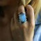 XJruixi Antiker tibetischer großer ovaler Mondstein-Ring übergroßer indischer heilender Kristallfeueropal-Ringe für Frauen-Weinlese-Schmuck 1Pc Größe 6-10