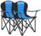 SONGMICS Campingstuhl, 2er Set, klappbar, Klappstuhl, bequemer mit Schaumstoff gepolsterter Sitz, mit Flaschenhalter, hoch belastbar, max. Belastbarkeit 250 kg, Outdoor-Stuhl, blau GCB06BU02