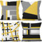 Aoihrraan 45x45cm 4er Set Dekorativ Kissenbezug Gelb Grau Weiß Modern Geometrisch Muster Weicher Plüsch Quadratischer Kissenbezug Bett Wohnzimmer Draussen Balkon Terrasse Patio Stuhl Garten Sofá
