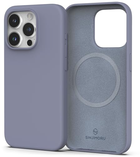 Sinjimoru 4-lagige iPhone 12 Mini Silikon Hülle für MagSafe, Magnet Handyhülle als iPhone Schutzhülle kompatibel mit MagSafe Zubehör für iPhone 12 & 13 Reihe. Silicone Case for MagSafe Lavender