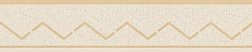 A.S. Création Moderne Bordüre Grafisch Creme Gold Glitzer Metallic Selbstklebend 384416 5,00 m x 0,13 m Made in Germany