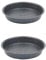 Salter COMBO-8247 Round Cake Tin Set of 2, Non-Stick Carbon Steel Baking Pan, Strong & Durable Pie Dish, PFOA-Free Oven Tray for Cakes, Cheesecake, Megastone Collection, Black, 24 cm