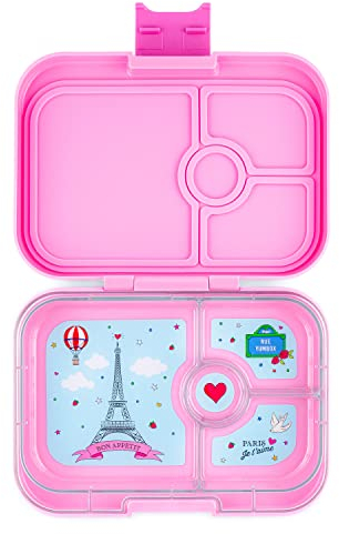 Yumbox Panino - Lonchera Bento de 4 compartimentos a prueba de fugas para niños, 8.5 x 6 x 1.8 pulgadas; contenedor de almuerzo para niños con un solo pestillo; sin BPA, duradera y fácil de limpiar
