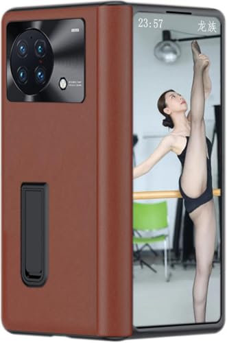 SNOWtreeAA Étui en Cuir pour Vivo X Fold+ 5G - Coque pour Téléphone Portable à Écran Pliant avec Housse à Charnière - Rouge