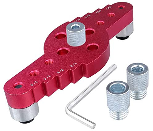 Treki, diseño de muñón vertical para localización de agujeros de madera, con anillo de perforación Dowel Drill Guía para trabajo Posicionador de plantilla de taladrado de aluminio