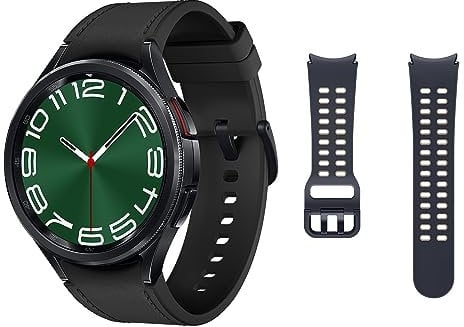 Samsung Galaxy Watch6 Classic Smart Watch, Fitness Tracker, LTE, 47mm, Black with a Galaxy Official Extreme Sport Band (S/M), Graphite/Etoupe (UK Version)