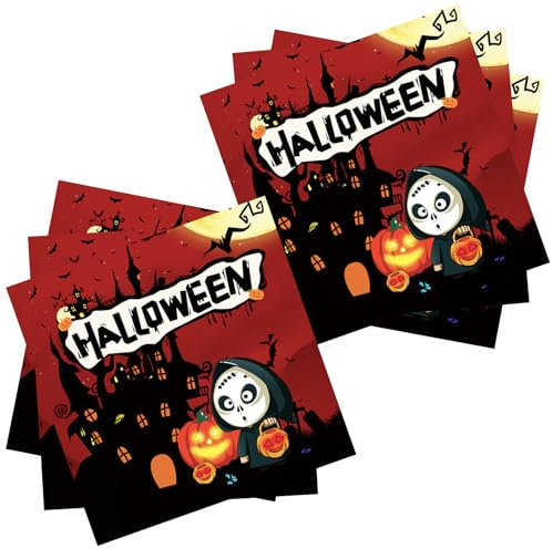 Halloween Napkins,20PCS Halloween Party Paper Napkins,Halloween Tissue Paper Black and Red Tissue Paper,Halloween Wrapping Paper,Scream Halloween Birthday Decorations Halloween Party Decoration