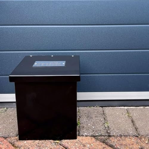 Made O' Metal Classic Black Wall Mount Ground Protective Stainless Steel Outdoor Milk Box