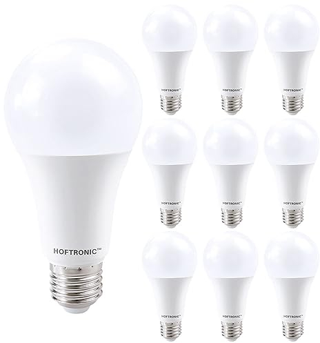 HOFTRONIC - 10x LED E27 Glühbirne - 15 Watt 1521 Lumen - 4000K Neutralweiß - Lampen Große Fassung - Ersetzt 60 Watt - Leuchtmittel - A60 Birnen