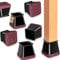 32 Pcs Chair Leg Floors Protectors Furniture Pads Floor Protectors for Hardwood Floors Large Chair Sliders Silicone Covers with Stronger Felt Pads Black Square Large (Fit:27-40mm)
