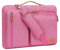 MOSISO Maletín Portátil 13,3 Pulgadas, 360 Protectora Laptop Bandolera Compatible con MacBook Pro 14,HP,Dell,Lenovo, Lateral Abierta Mensajero Bolsa con 4 Cremallera Bolsillos,Rosa Rojo