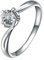 Freundschaftsringe Frau Frau, Partner Ringe Platin 18 Karat Weißgold AU750 Lab Diamant 0.02CT Ij Rundschliff VVS mit Größe 58 (18.5) Npassbar