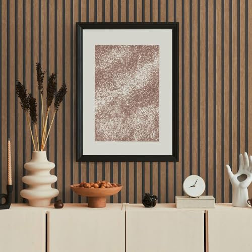 TADESSI Papier peint - Panneaux en bois - Papier peint non tissé - Marron - Noir - Aspect lamelles - Aspect bois