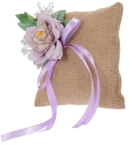 TOPBATHY Hochzeit Ringkissen Eheringkissen Ringhalter für Blumenmädchen Hochzeitsartikel Hochzeitsdekoration mit Künstlichen Blumen für Hochzeit Verlobung Party
