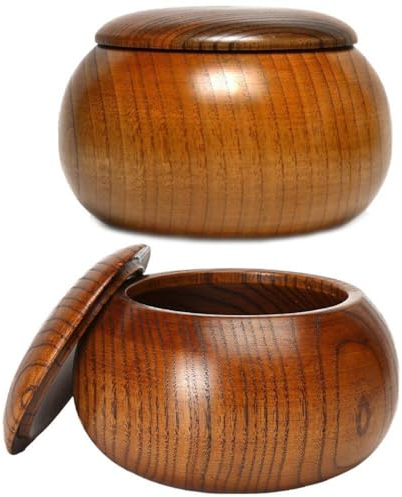 Hrippy 2pcs Chess Set Bowl Wooden Go Chess Container Chess Stones Holder Board Game Go Bowls Backgammon Go Bowl Intellectual Game