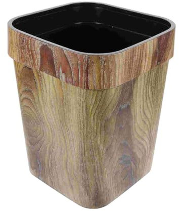 LLXTJJY Poubelle carrée rétro, poubelle en bois, corbeille en plastique, petit panier en papier, bacs de cuisine Vintage
