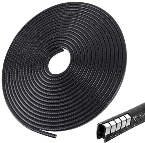 AUMAYCO Car Door Edge Protector, 10M Universal Car Door Protectors Edge Guards, Black U-Shape Car Door Seal, No Glue Rubber Edging Trim, Suitable for Most Vehicles